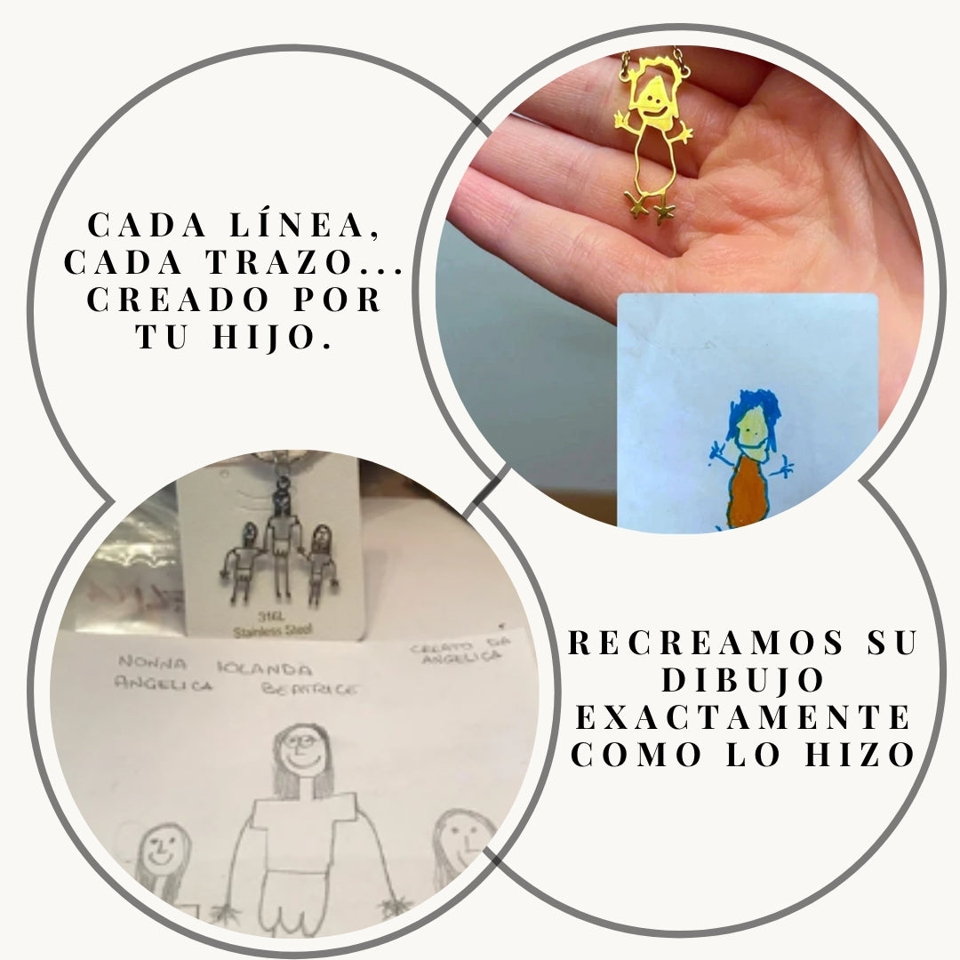 Collar personalizado con dibujo o huella de tu hijo