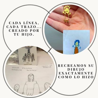 Collar personalizado con dibujo o huella de tu hijo