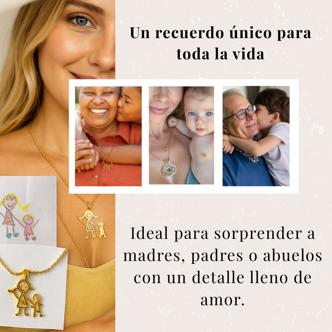Collar personalizado con dibujo o huella de tu hijo