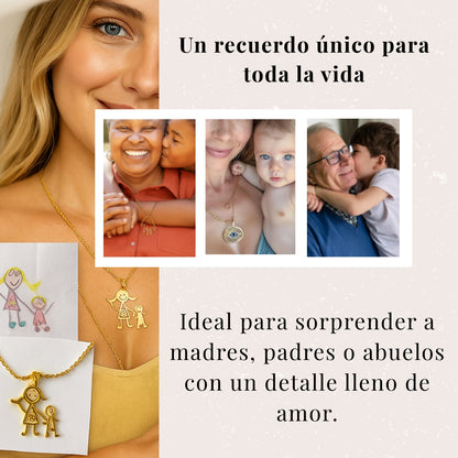 Collar personalizado con dibujo o huella de tu hijo